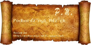 Podhorányi Márk névjegykártya