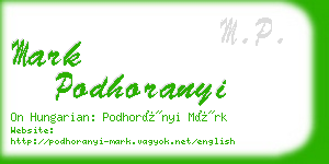 mark podhoranyi business card